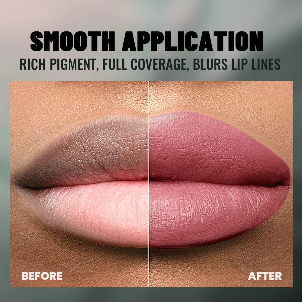 1PC Matte Velvet Lip Gloss - Highly Saturated Liquid Lip Mud, Non-Stick Long-Lasting Formula, 10-Shade Mixed Palette