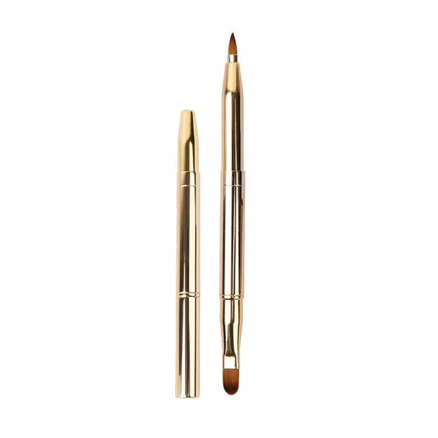 Retractable Lip Makeup Brush Lipstick Lip Gloss Brush Telescopic Dual Use Lip Eyeshadow Brush Beauty Tools With Protect Cap