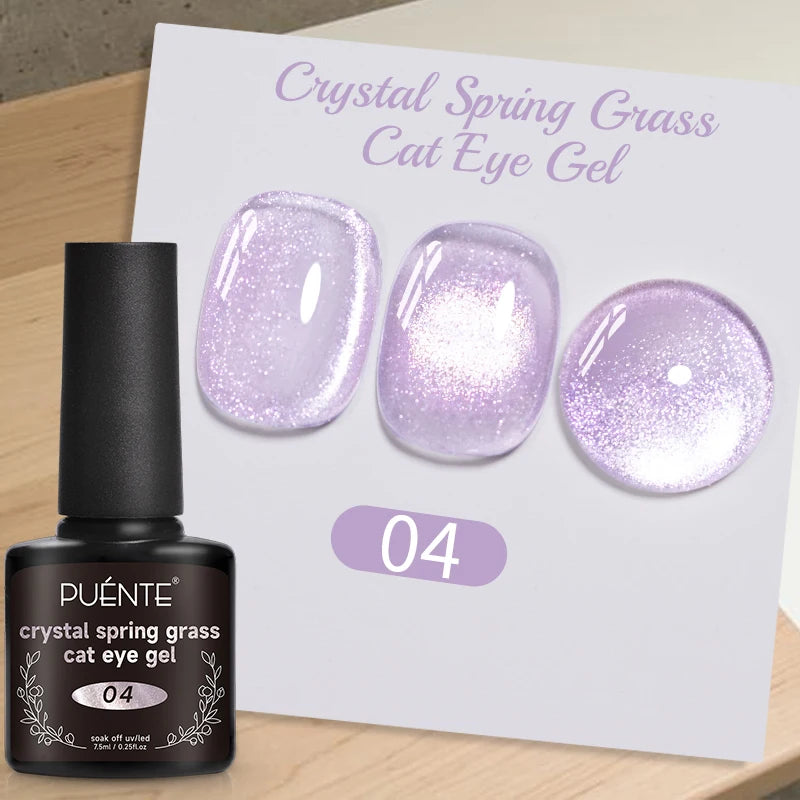 PUETNE 7.5ML Amber Moonlight Cat Magnetic Gel Nail Polish Winter Nails Jelly Glass Cat Eye Soak Off UV Semi-Permanent Varnish