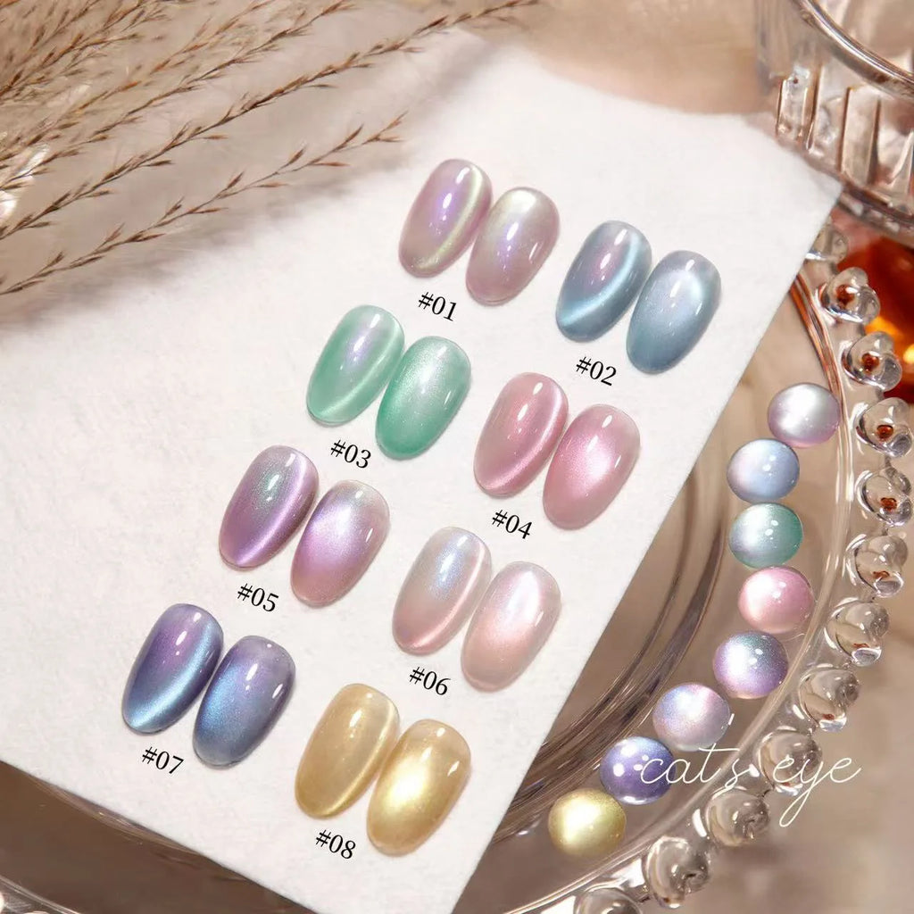 12ML 1-6PCS Popular Winter Internet Celebrity Hot-selling Northern Lights Cat Eye Magnet Gel Nail Polish Nail Art Nail Supplies
