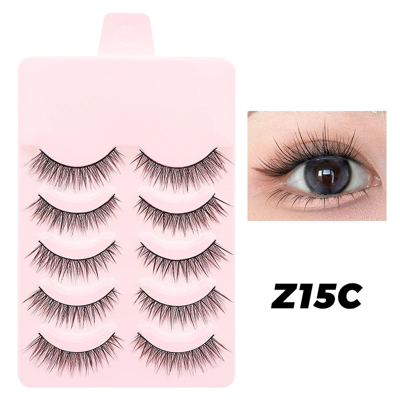 5 Pairs Soft Strip Lashes Manga Makeup Korean Natural False Eyelashes DINGSEN Natural Lashes Sleeve Anime Daily Eyelashes