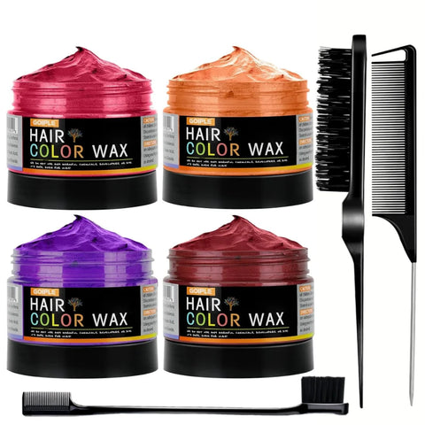 4oz Temporary Hair Color Wax for Men Women Party Cosplay Disposable DIY Washable Colour Cream Styling Pomade Dyeing Hair Mud
