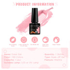 6pcs Nail Gel Polish Set Nude Pink Red UV/LED Nail Art Vernis Gel for Manicure Design All-Season Semi Permanent Quick Dry