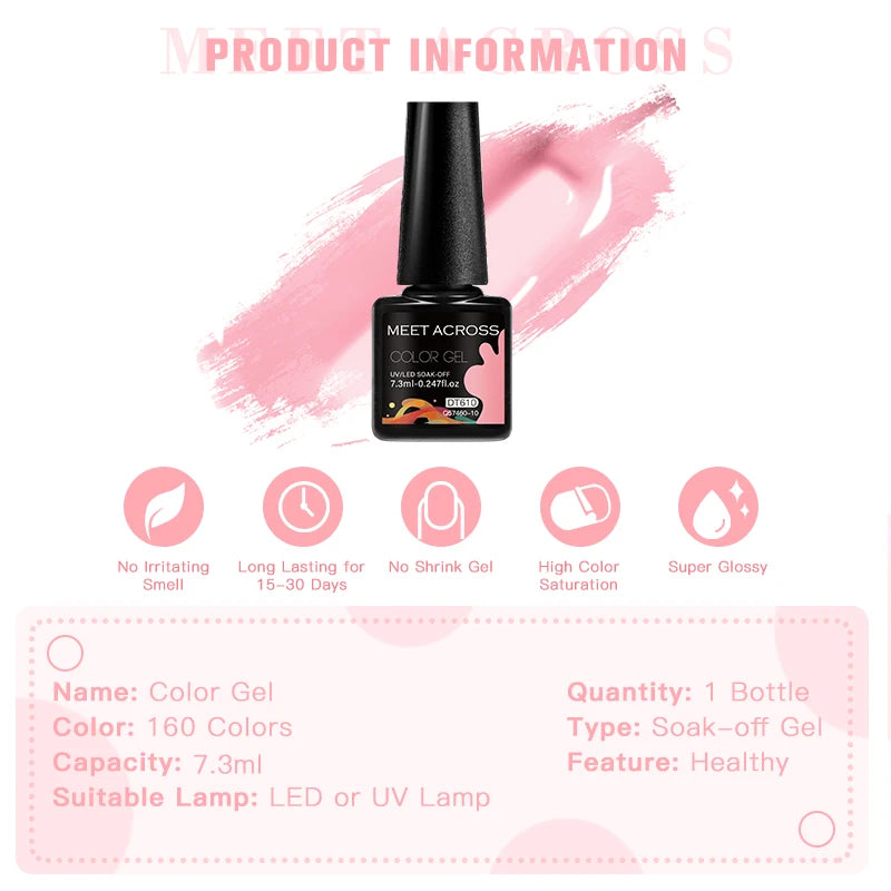 6pcs Nail Gel Polish Set Nude Pink Red UV/LED Nail Art Vernis Gel for Manicure Design All-Season Semi Permanent Quick Dry