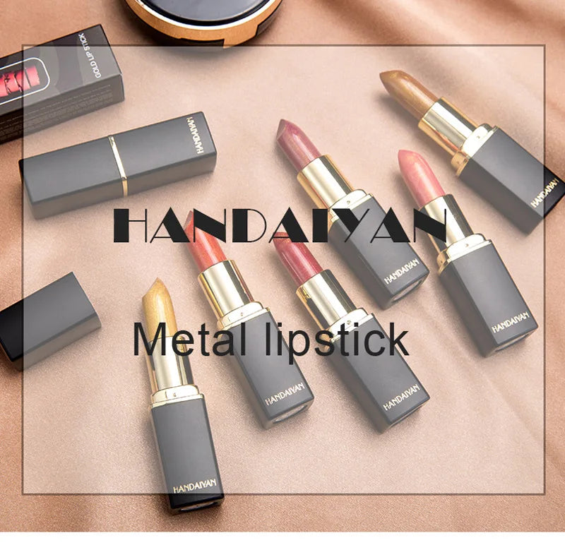 Mermaid Maggie Lipstick 9 Colors Long Lasting Shiny Metallic Lipsticks Pearls Changing Warm Gold Plated Women Lip Cosmetics