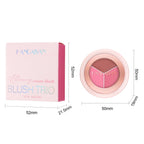 3-in-1 Matte Cream Blush Set, Waterproof Long-Lasting Cheek Color, Blendable Buildable Formula for Natural Matte Finish
