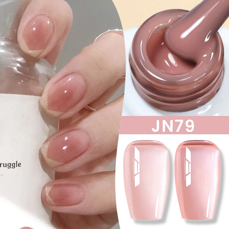BORN PRETTY Milky White Jelly Nude Gel Nail Polish 10ml White Translucent Soak Off Gel Vernis Semi Permanent Need UV Light Cure