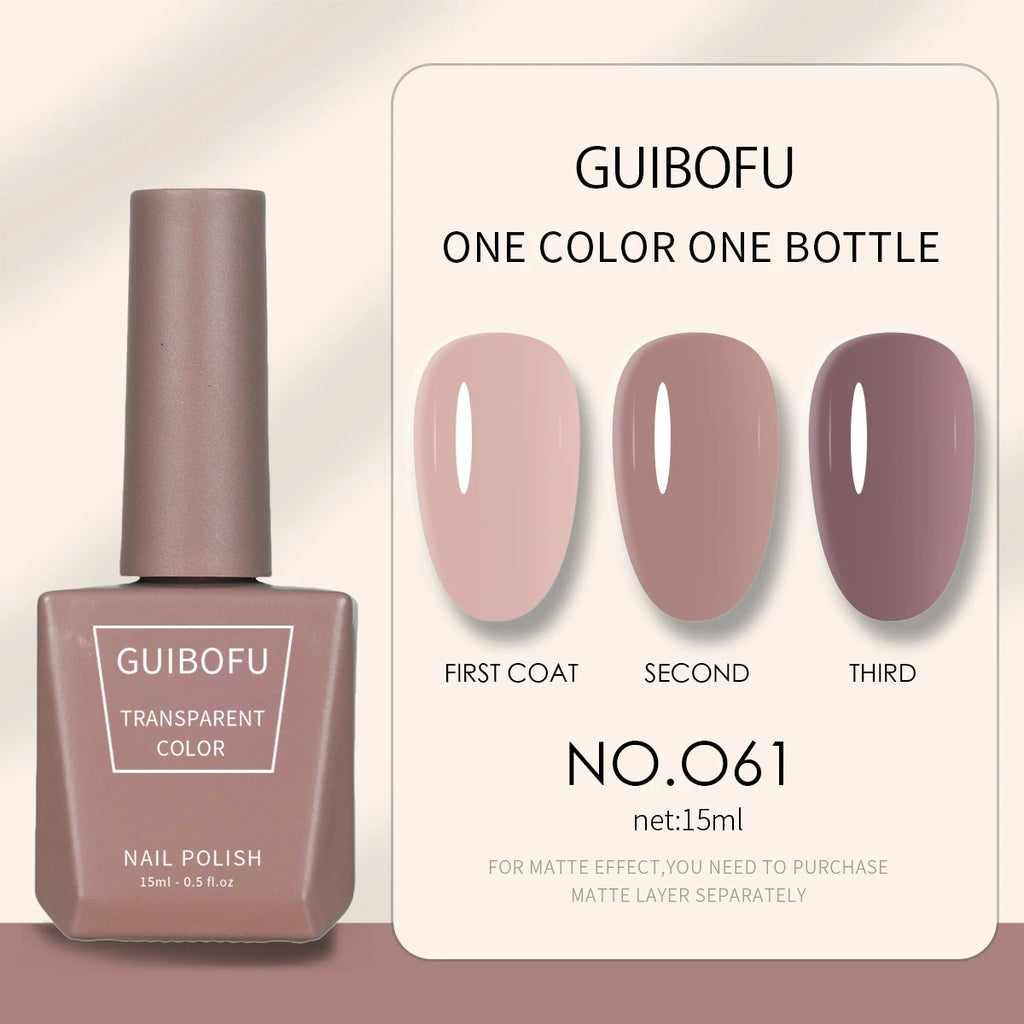 1pc 15ml Milky Jelly Nude Gel Nail Polish Transparent Colors Sheer White Pink Gel Nail Kit For Salon 68 Color