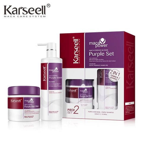 Karseell Purple Hair Mask Purple Shampoo Professional Neutralizes Brass Yellow Tones For Blonde Silver Gray Highlighted Hair