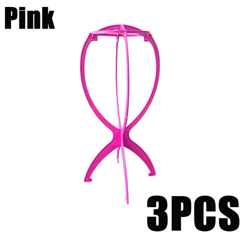 1/2/3pcs Folding Wig Stand Plastic Portable Hat Display Stand Adjustable Durable Barbershop Fashion Model Holder Home Salon Use