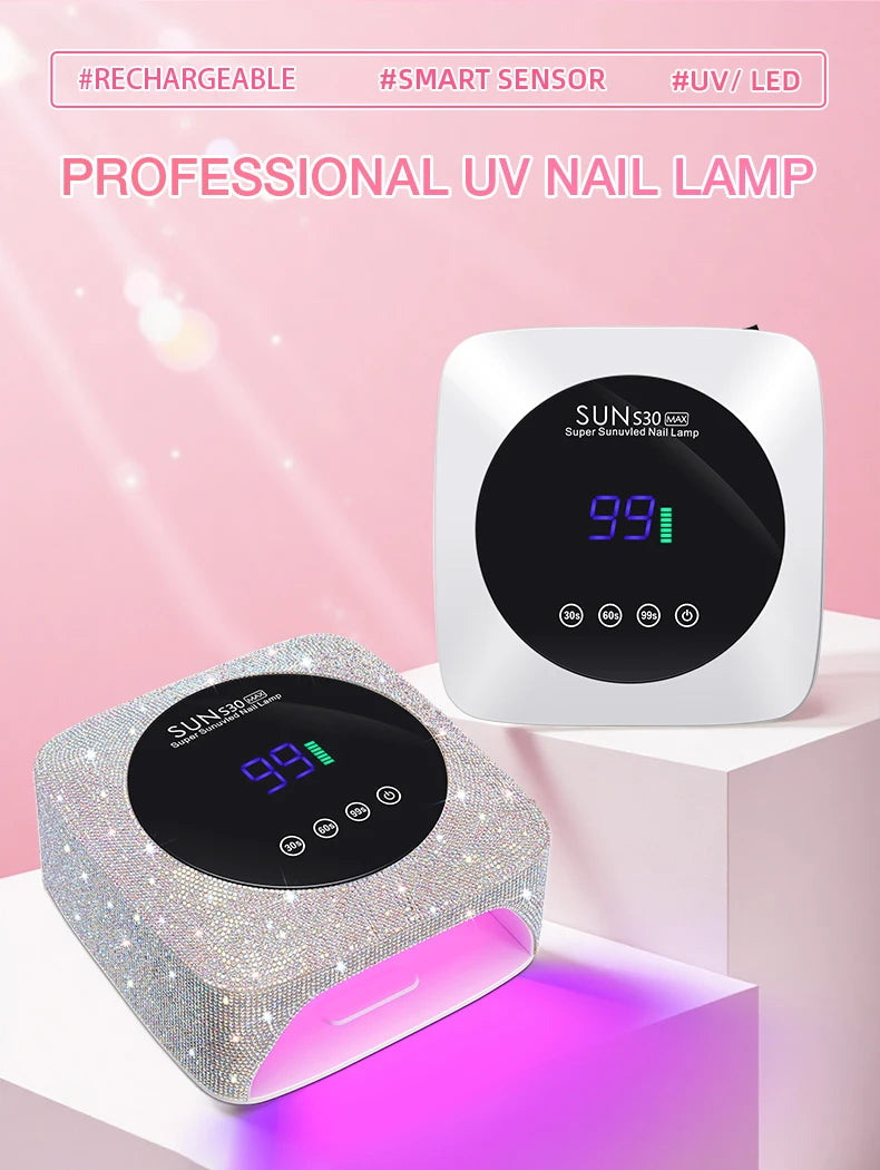 Rechargeable 180W UV LED Nail Lamp For Quick Curing All UV Gel 57LED Professional Nail Dryer With Motion Sensing Salon Equipment
