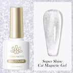 BORN PRETTY 10ml Silver Water Light Cat Magnetic Gel Nail Polish Nail Supplies Vernis Semi Permanent Gel for Fall Winter Nails