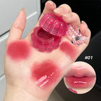 QIBEST Moisturizing Mirror Lipgloss Lip and Cheek Dual-Purpose Gel Jelly Water-Glow Colorful Lip Cheek Blush Cream Lip Stain