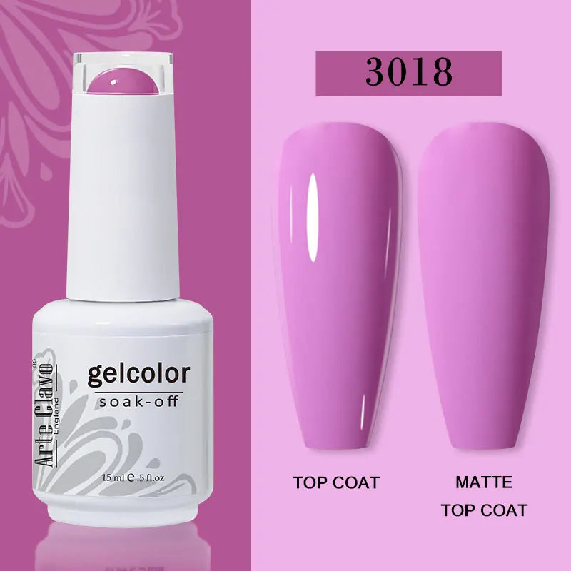 Arte Clavo Transparent Nude Pink Color Jelly Gel Nail Polish Semi Permanent 15ml Top Coat Soak Off UVLED Varnish Nail Art Design