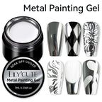 LILYCUTE 5ML Metallic Painting Liner Gel Nail Polish Super Bright Gold Silver Mirror Drawing Gel Semi Permanent Line French Nail