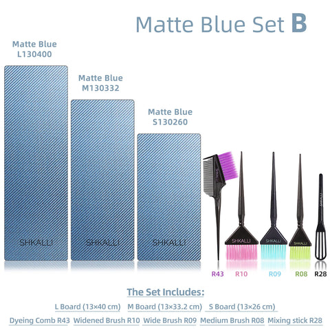 SHKALLI Professional Carbon Fibre Hair Balayage Board and Brush Set Hair Dyeing Tool Kit for Hairdressers