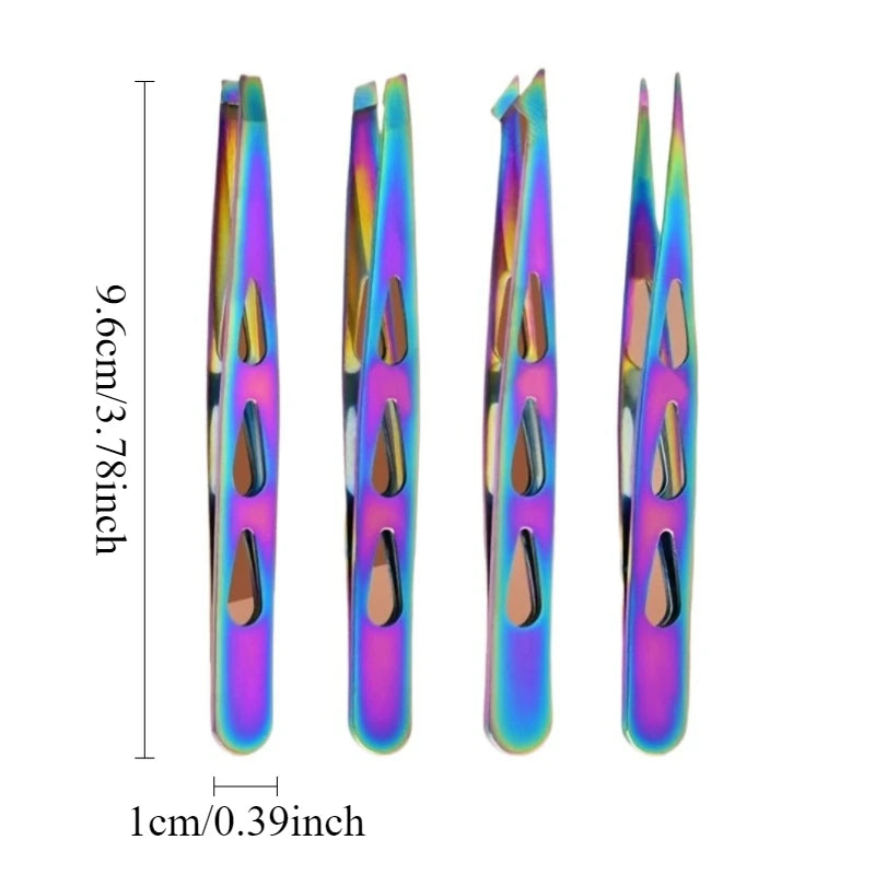 Professional Tweezers for Eyebrows & Beards Stainless Steel Precision Tweezers with Ergonomic Handle Eyebrow Clip