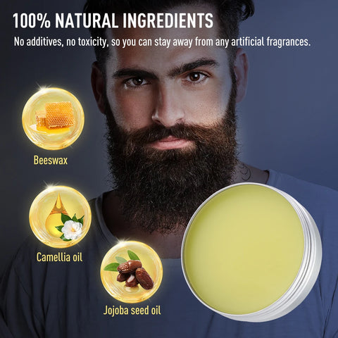 Man Natural Beard Balm Wax Reduce Frizz And Split Ends Moisturize Smooth Soften Beard Oil Cream Mustache Styling Accessories