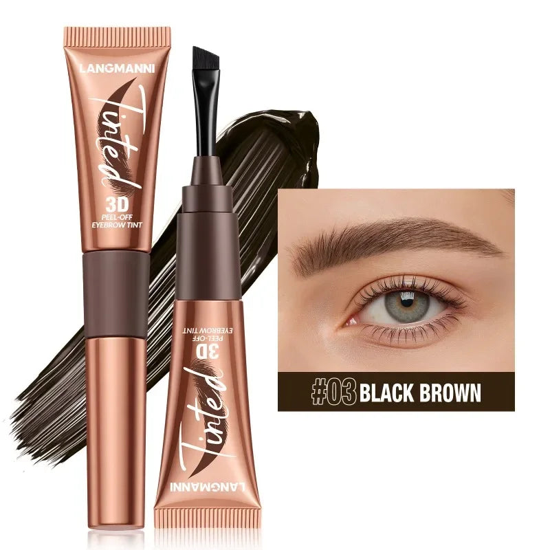 Semi-Permanent Tattoo Peel Off Eyebrow Gel Tint Cosmetics Waterproof Transfer-Proof Eyebrow Cream for Fuller Looking Brows