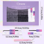 Eyelash Clusters Kit Large Capacity Wispy Individual Lashes Natural DIY Cluster Eyelash Extensions Makeup Tool