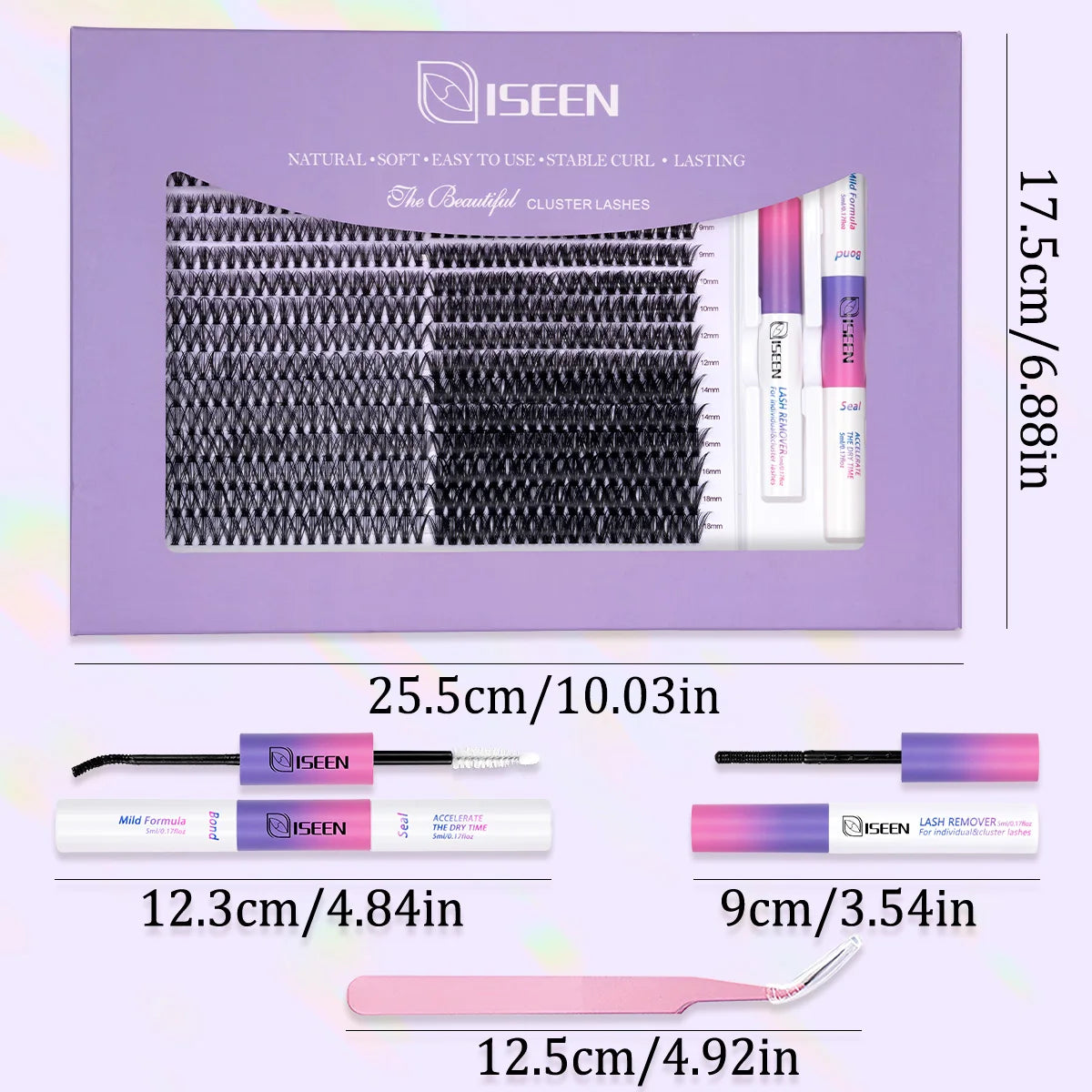 Eyelash Clusters Kit Large Capacity Wispy Individual Lashes Natural DIY Cluster Eyelash Extensions Makeup Tool