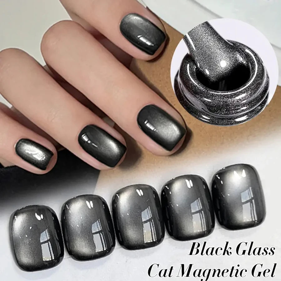 1-8pcs TC Flow Light White Cat Eye Gel Nail Polish Ultra Shine Soak Off UV Gel Mirror Glass Cat Magnet Gel Varnish Nail Supplies