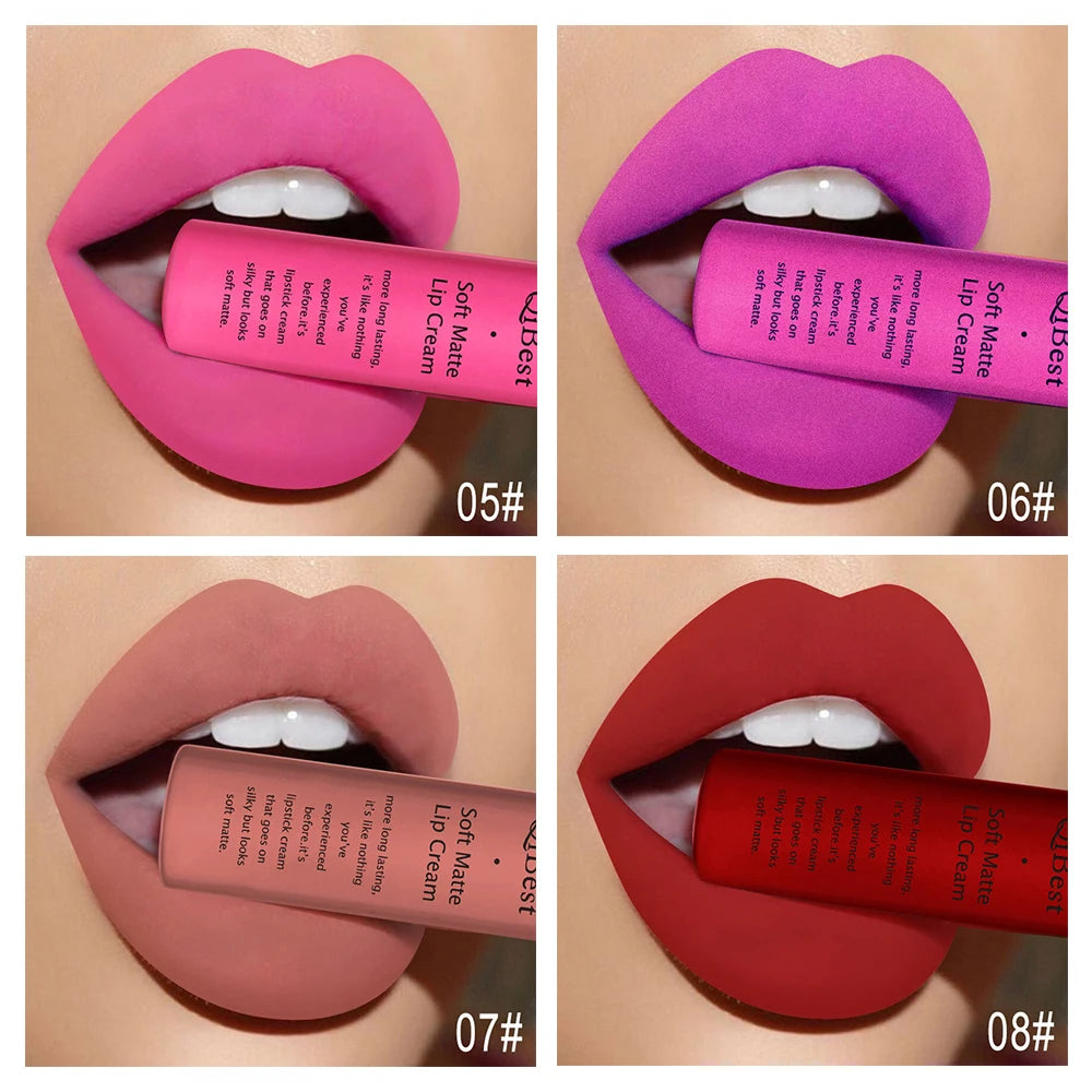 Hot Velvet Matte Nude Lip Gloss Sexy Long Lasting Non-stick Cup Nude Red Liquid Lipstick Waterproof Make-up for Women Cosmetic