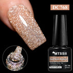 7ml Champagne Gold Sliver Reflective Nail Gel Polish Sparkling Shining Glitter Pink Red Nail Supplies Semi Permanent Gel Varnish