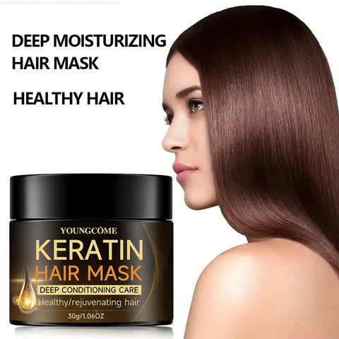 Keratin Hair Mask Moisturizer Conditioner Soft Smooth Frizz Damaged Hair Care Repair Damaged Hair Restore Shine Hair Mask