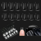 250/500/600pcs Soft Gel False Tips Natural Sculpted Ballet Coffin Almond Fake Nails Full Cover Press On Nails DIY Nail Supplies