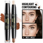 2pcs Dual-Ended Contour & Highlight Stick Set- Waterproof & Long-Lasting Dual-Purpose Concealer Highlighter Pen