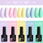 LILYCUTE 4/5Pcs/Set 7ML Nude Pink Gel Nail Polish and Translucent Jelly Nail Art Gel Semi Permanent Soak Off Design Manicure Set