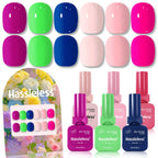 6-piece nail polish set, 15ml/bottle, suitable for all seasons, semi-permanent, easy to apply, DIY nail art designs, colorful na
