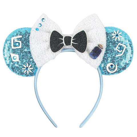 Disney Mickey 3.3"Velvet Ears Headband For Girls Soft Bow Hairband Halloween Festival Party Christmas DIY Hair Accessories