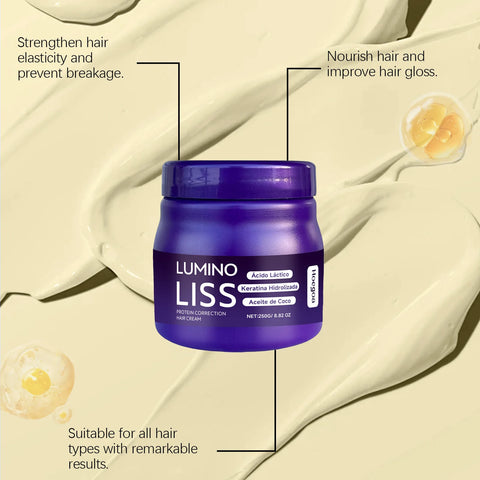 Protein Straightening Cream Prevent Frizzy Breakage Strengthen Elasticity Nourish Improve Hair Gloss Protein Straightening Cream