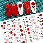 1pcs Sakura Flower 3D Nail Stickers White Cherry Blossom Nail Art Decals Spring Summer Adhesive Slider Decor Wedding Manicure