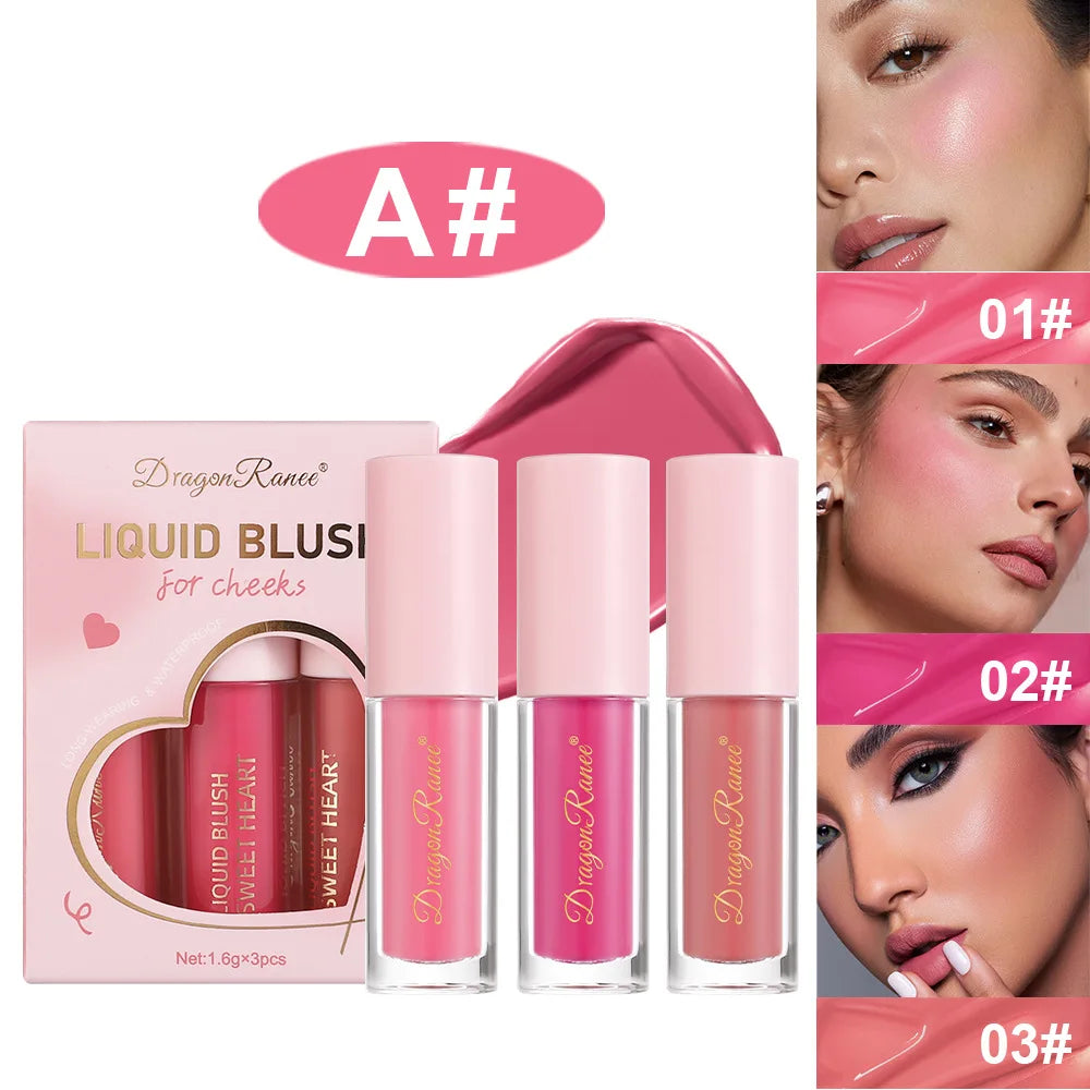 1/3Pc Mini Matte Liquid Blush 8Color Velvet Blusher Orange Peach Face Rouge Lasting Beauty Natural Cheek Tint Cream Blush Makeup