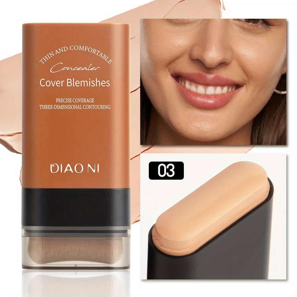 Foundation stick with brush concealer to brighten skin tone and last for a long time without makeup foundation