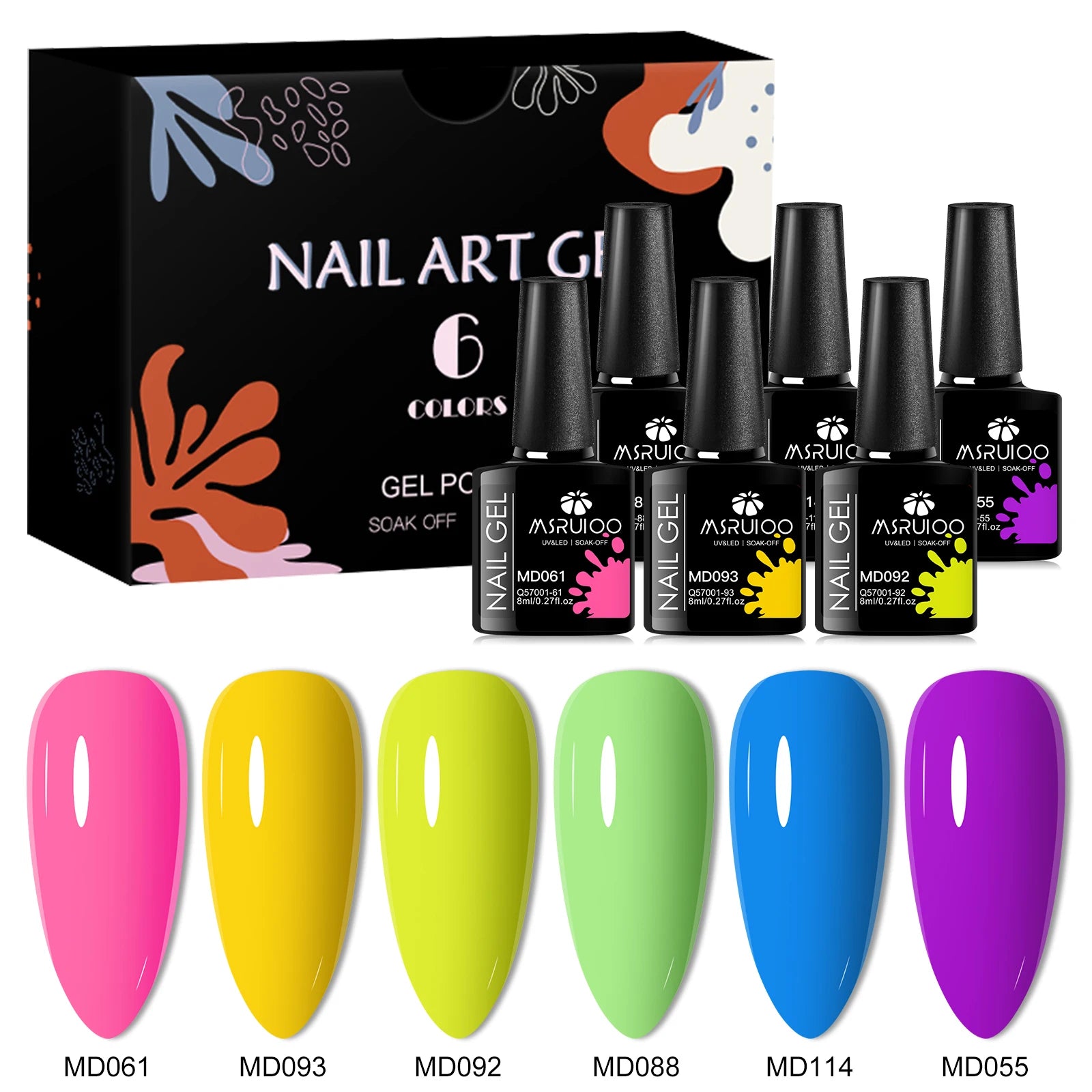 6pc Crackle Gel Nail Polish Set Quick Dry Nail Supplies Varnishes Hybrid Semi Permanent Soak Off Manicure for Nails Design