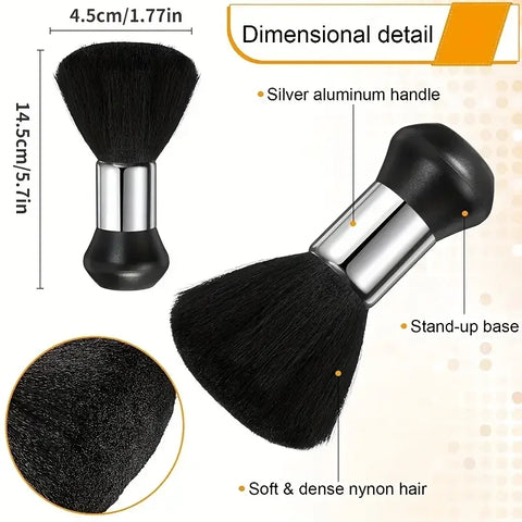 Hairdressing Soft Brush Black Hairdressing Sweeping Neck Hair Cleaning Duster Hair Cutting Ring Beard Brush Styling Comb Set