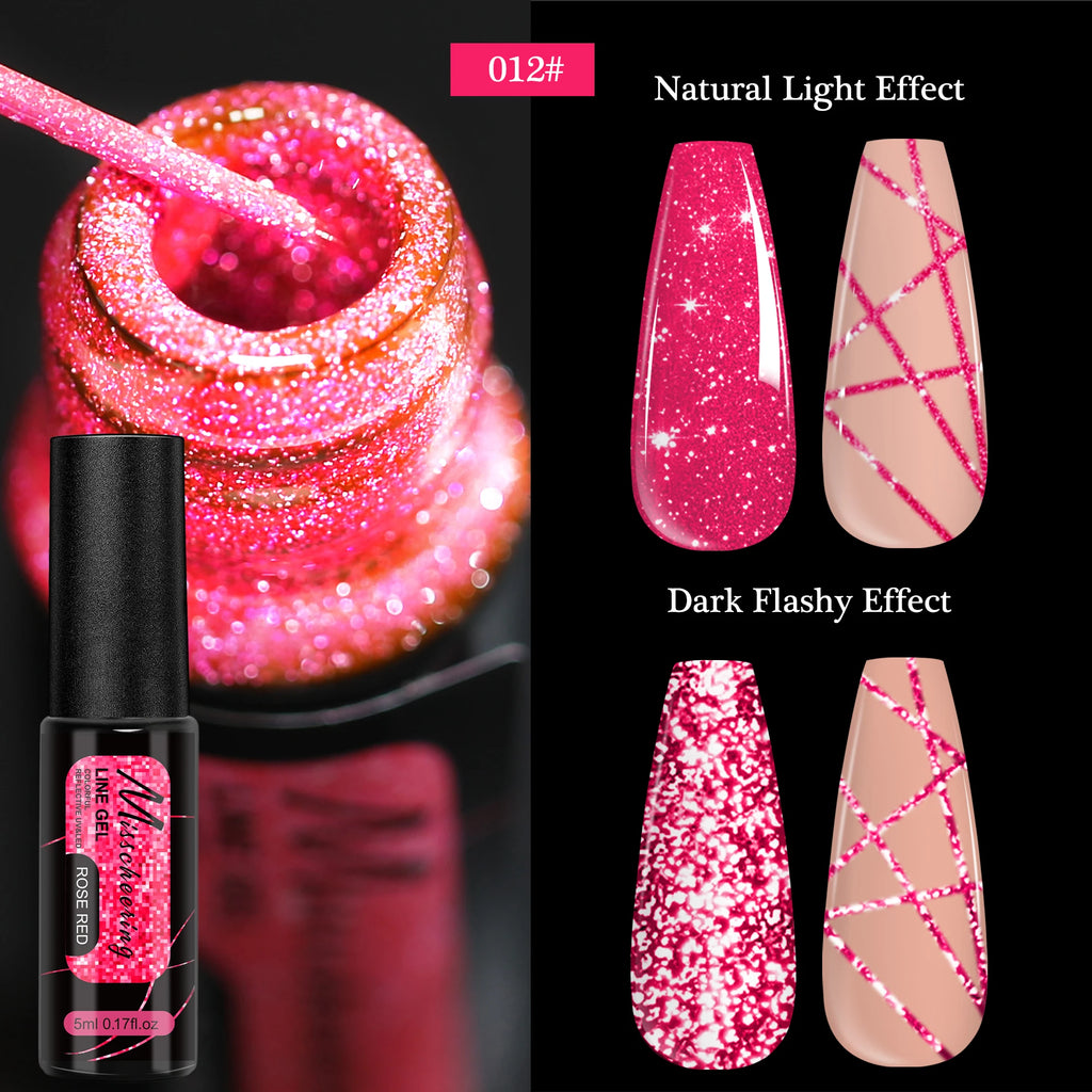Gold Silver Metallic Liner Paint Gel Nail Polish Chrome Mirror Metal Effect Super Bright French UV LED Semi Permanent Nail Gel
