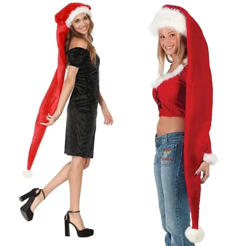Adult Size Extra Long Santa Hat – Christmas New Year Party Costume Cap Holiday Festival Decoration Accessory for Men Women