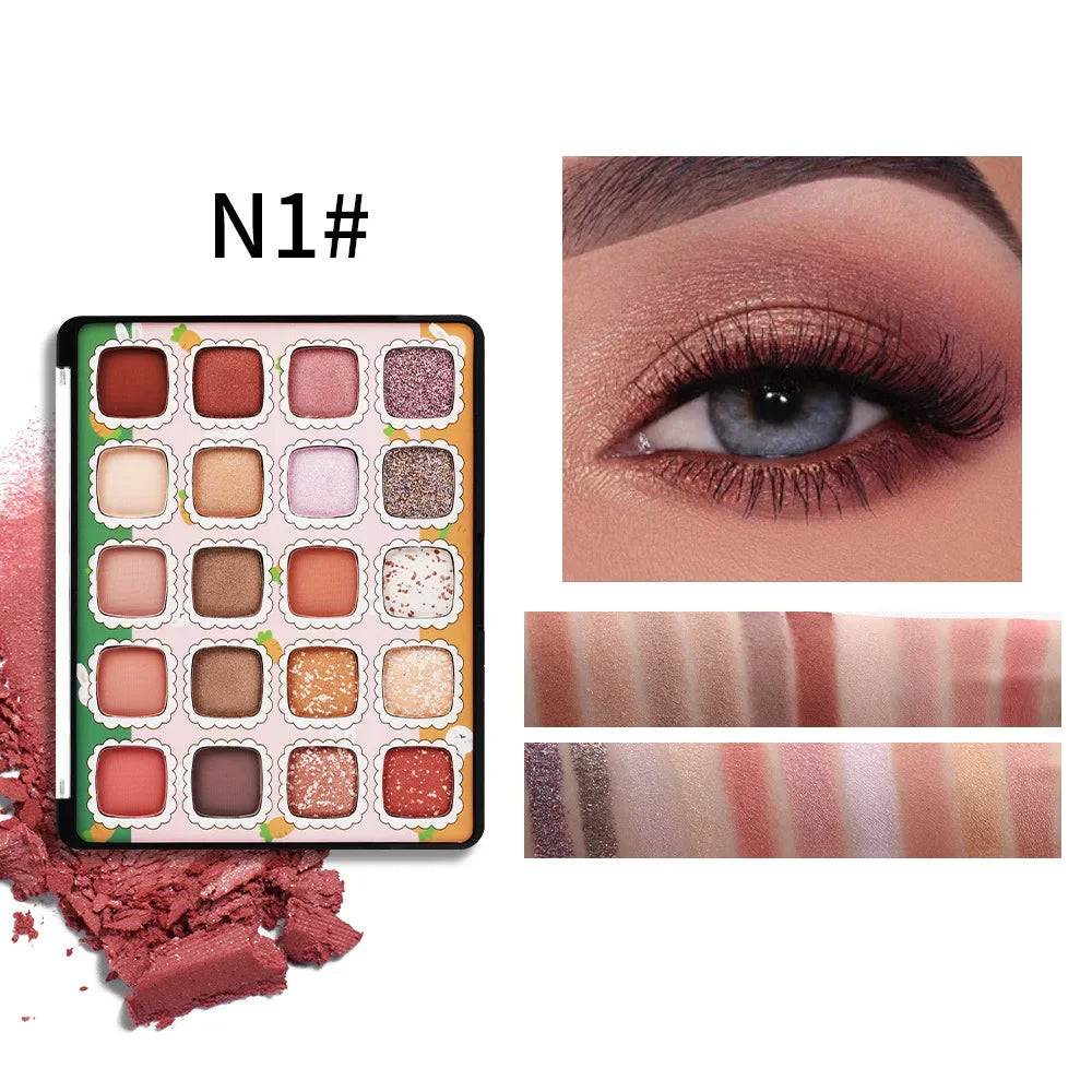 High Quality MISS ROSE 20 Colors Diamond Nude Eyeshadow Palette Make Up Pigment Silky-Smooth Matte Shimmer Eye Shadow Cosmetics