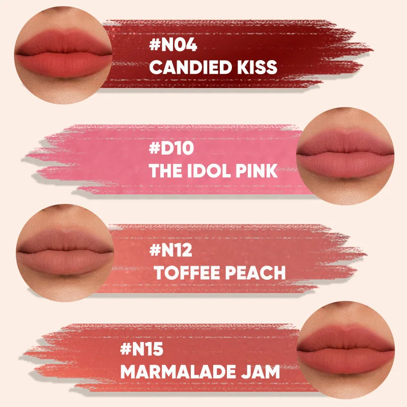 Judydoll Matte Lip Tint, Long-Lasting, Transfer-Proof, Brightening, Full Coverage, Non-Drying, Comfortable Wearing