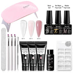 Mtssii 17PCS/Set 20ml Nail Extension Gel Set Builder UV Gel for Nails With 6W UV LED Lamp Nail Extension Tools Kit For Beginner