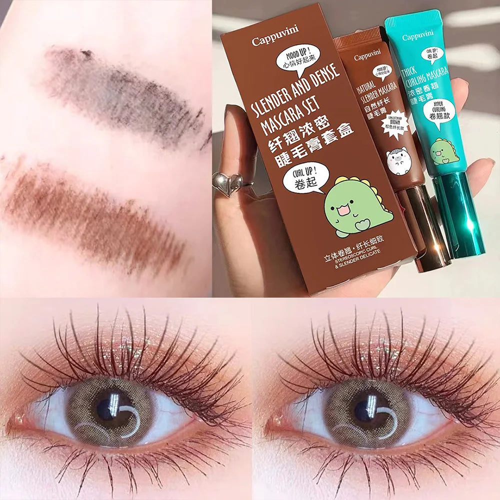 Cappuvini Thick Slender Mascara Long-lasting Curling Waterproof And Non-smudge Eyelashes Eye Makeup Mascara