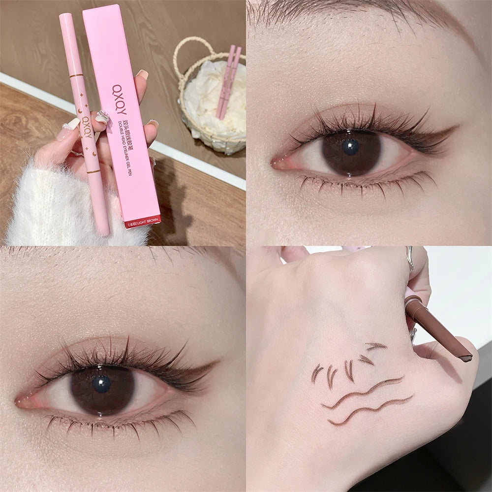 Punk Red Eyebrow & Eyeliner Gel 2 In 1 With Angled Brush Smudge-Proof Waterproof Creamy Smooth for Brows & Under Eye Makeup