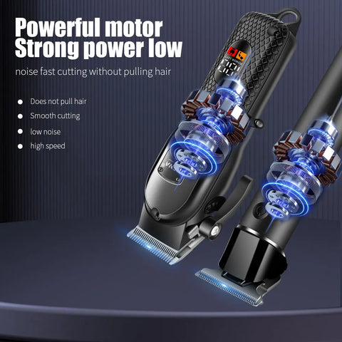 hiena Hair Clipper Kit for Men Electric Shaver Hair Trimmer Professional Cutting Machine Hair Trimmer with LCD Digital Display