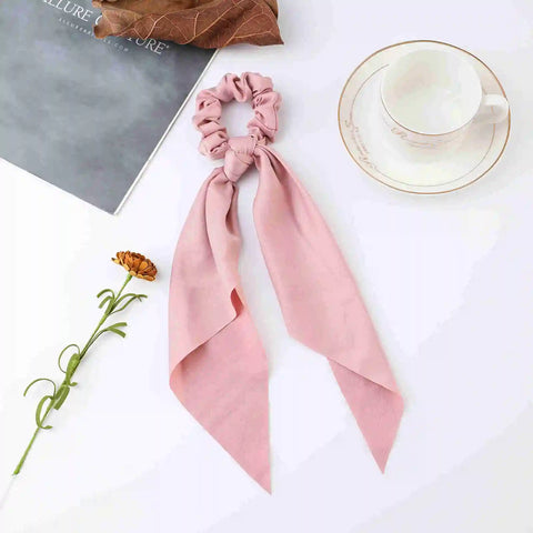 2023 Fashion Print Chiffon Long Ribbon Scrunchies Women Girls Ponytail Scarf Elastic Hair Bands Ties Hair Accessories Wholesale