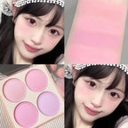 Vibrant Girl Ice Cream Four-Color Blush; Brightening, Natural Bare Makeup Effect, Pigmented, Matte, Fine Texture